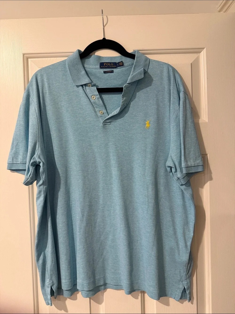 Ralph Lauren Men’s Sky Blue Polo with Yellow Pony